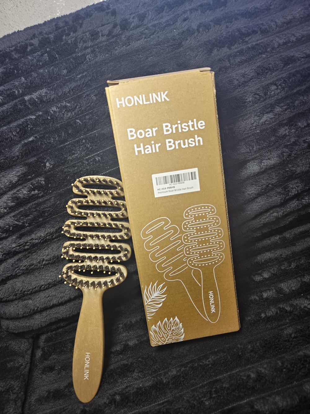 Link Boar Bristle Hair Brush - Brown